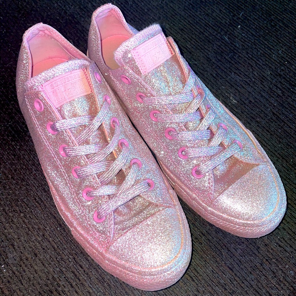 Pink glitter converse